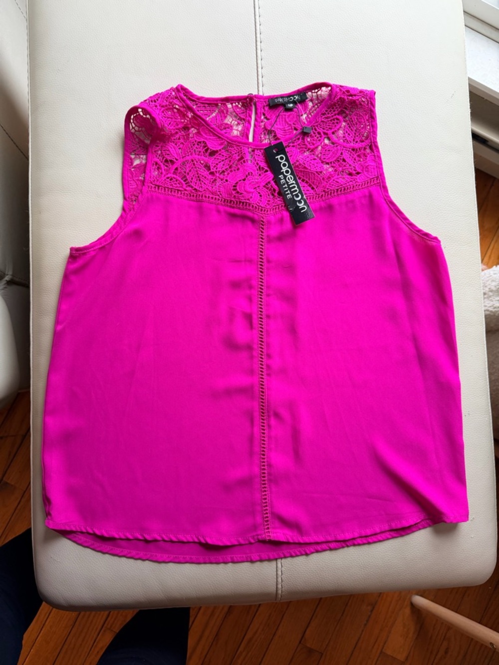 Papermoon Fuchsia Lace Yoke Sleeveless Camisole